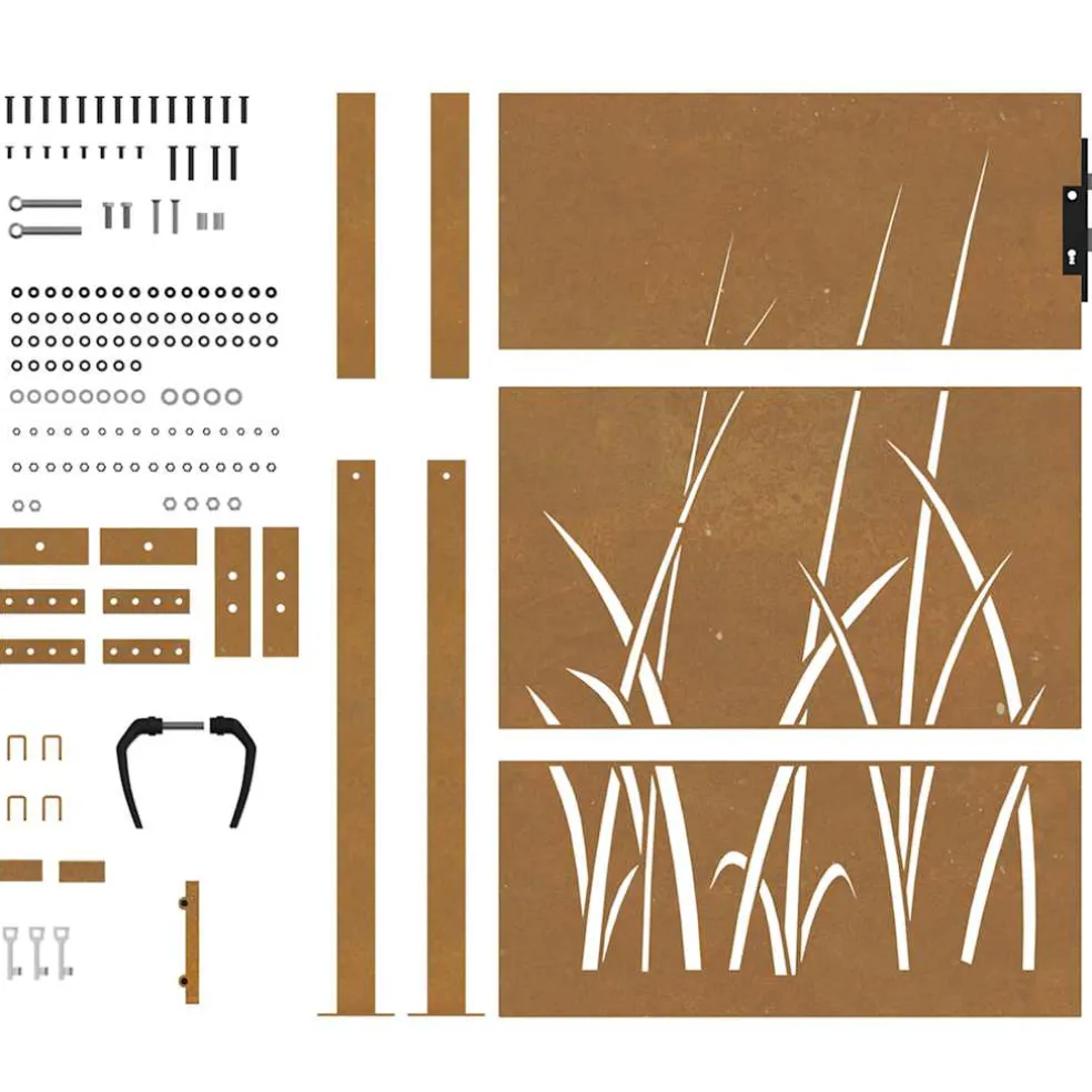 vidaXL Tuinpoort 100 x 150 cm Poedergecoat staal Zwart Vergrendelbaar