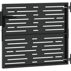 vidaXL Tuinpoort 85 x 100 cm Poedergecoat staal Zwart Vergrendelbaar