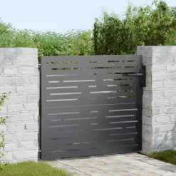 vidaXL Tuinpoort 85 x 100 cm Poedergecoat staal Zwart Vergrendelbaar