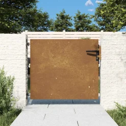 vidaXL Tuinpoort 85 x 75 cm Poedergecoat staal Zwart Vergrendelbaar