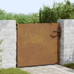vidaXL Tuinpoort 85 x 75 cm Poedergecoat staal Zwart Vergrendelbaar