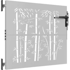 vidaXL Tuinpoort 85 x 75 cm Poedergecoat staal Zwart Vergrendelbaar