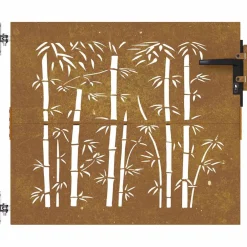 vidaXL Tuinpoort 85 x 75 cm Poedergecoat staal Zwart Vergrendelbaar