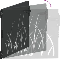 vidaXL Tuinpoort 110 x 105 cm Poedergecoat staal Zwart Vergrendelbaar
