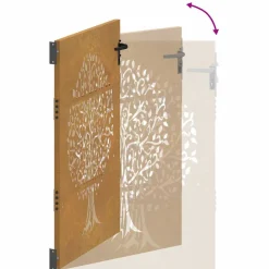 vidaXL Tuinpoort 85 x 125 cm Poedergecoat staal Zwart Vergrendelbaar