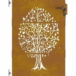 vidaXL Tuinpoort 85 x 125 cm Poedergecoat staal Zwart Vergrendelbaar