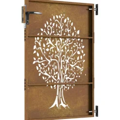 vidaXL Tuinpoort 85 x 125 cm Poedergecoat staal Zwart Vergrendelbaar
