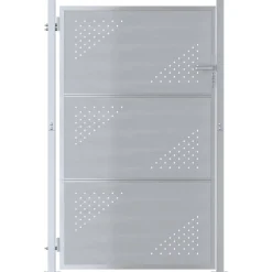 vidaXL Tuinpoort 85 x 144 cm Roestvrij staal zilver Vergrendelbaar
