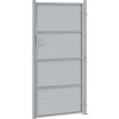 vidaXL Tuinpoort 85 x 174 cm Roestvrij staal zilver Vergrendelbaar