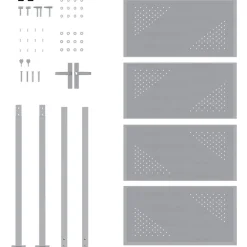 vidaXL Tuinpoort 85 x 174 cm Roestvrij staal zilver Vergrendelbaar