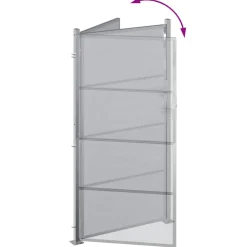 vidaXL Tuinpoort 85 x 174 cm Roestvrij staal zilver Vergrendelbaar