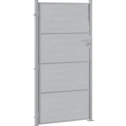 vidaXL Tuinpoort 85 x 174 cm Roestvrij staal zilver Vergrendelbaar