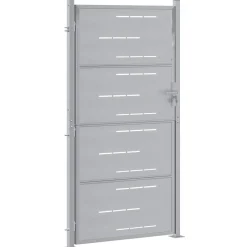 vidaXL Tuinpoort 85 x 174 cm Roestvrij staal zilver Vergrendelbaar