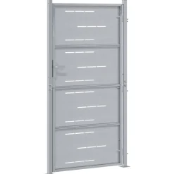 vidaXL Tuinpoort 85 x 174 cm Roestvrij staal zilver Vergrendelbaar