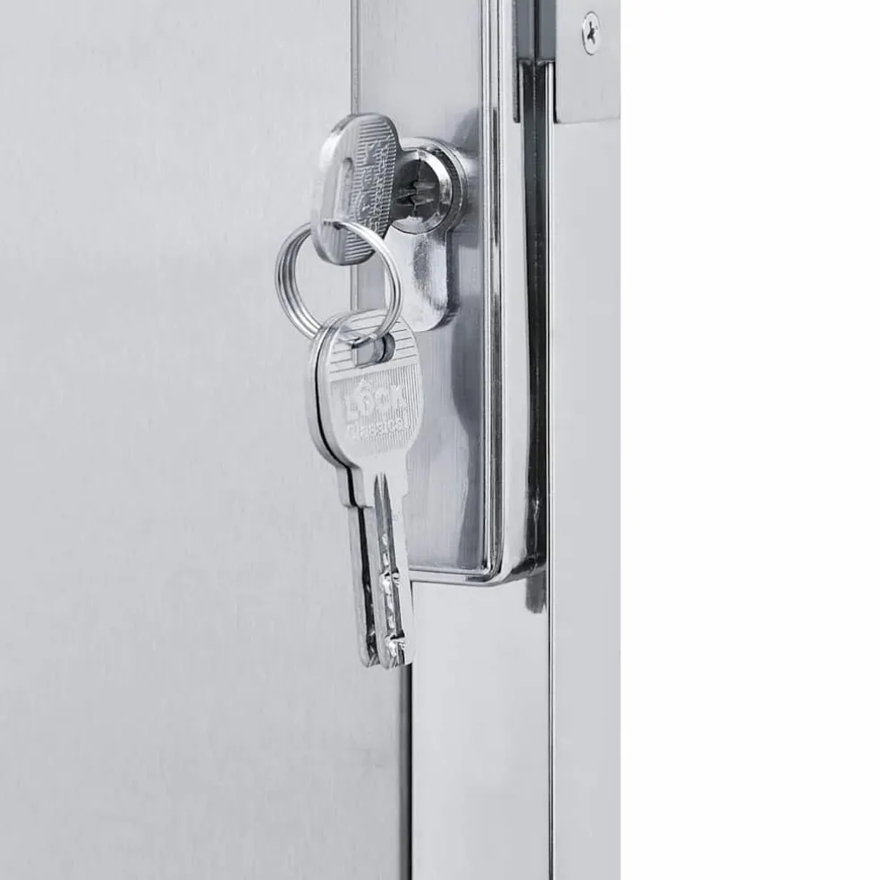 vidaXL Tuinpoort 85 x 174 cm Roestvrij staal zilver Vergrendelbaar