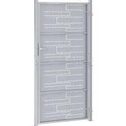 vidaXL Tuinpoort 85 x 174 cm Roestvrij staal Zilver Vergrendelbaar