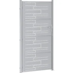 vidaXL Tuinpoort 85 x 174 cm Roestvrij staal Zilver Vergrendelbaar