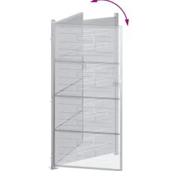 vidaXL Tuinpoort 85 x 174 cm Roestvrij staal Zilver Vergrendelbaar