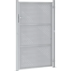 vidaXL Tuinpoort 85 x 120 cm Roestvrij staal zilver Vergrendelbaar