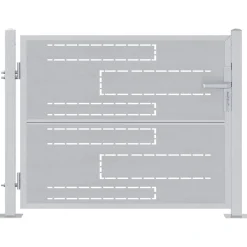 vidaXL Tuinpoort 85 x 70 cm Roestvrij staal zilver Vergrendelbaar