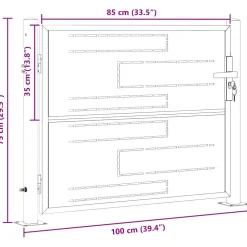 vidaXL Tuinpoort 85 x 70 cm Roestvrij staal zilver Vergrendelbaar
