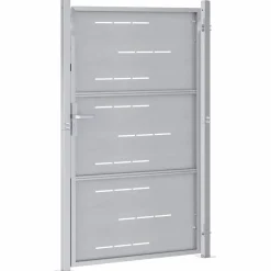 vidaXL Tuinpoort 85 x 120 cm Roestvrij staal zilver Vergrendelbaar
