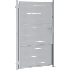 vidaXL Tuinpoort 85 x 120 cm Roestvrij staal zilver Vergrendelbaar