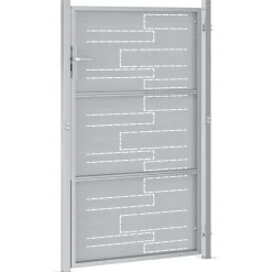 vidaXL Tuinpoort 85 x 144 cm Roestvrij staal zilver Vergrendelbaar