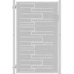 vidaXL Tuinpoort 85 x 144 cm Roestvrij staal zilver Vergrendelbaar