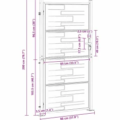 vidaXL Tuinpoort 85 x 196 cm Roestvrij staal zilver Vergrendelbaar