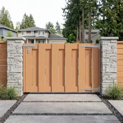 vidaXL Tuinpoort 100 x 60 cm WPC en Aluminium Bruin