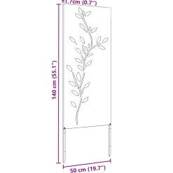 vidaXL Tuin Privacy Screen Bloemen Roestig 50 x 140 cm weervast staal