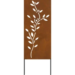 vidaXL Tuin Privacy Screen Bloemen Roestig 50 x 140 cm weervast staal