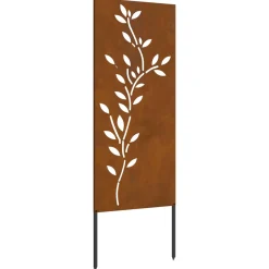 vidaXL Tuin Privacy Screen Bloemen Roestig 50 x 140 cm weervast staal