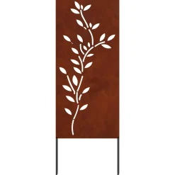 vidaXL Tuin Privacy Screen Bloemen Roestig 50 x 140 cm weervast staal