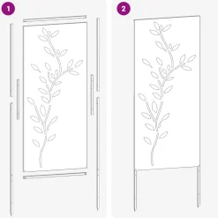 vidaXL Tuin Privacy Screen Bloemen Roestig 50 x 140 cm weervast staal