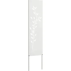 vidaXL Tuin Privacy Screen Bloemen Wit 32 x 140 cm Koudgewalst staal