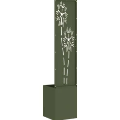 vidaXL Tuin Privacy Screen Bloemen Olijfgroen 32 x 32 x 150 cm