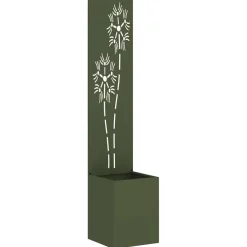 vidaXL Tuin Privacy Screen Bloemen Olijfgroen 32 x 32 x 150 cm