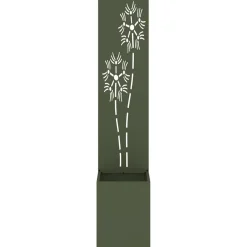 vidaXL Tuin Privacy Screen Bloemen Olijfgroen 32 x 32 x 150 cm