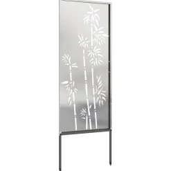 vidaXL Tuin Privacy Screen Bloemen Zilver 50 x 140 cm Roestvrij staal