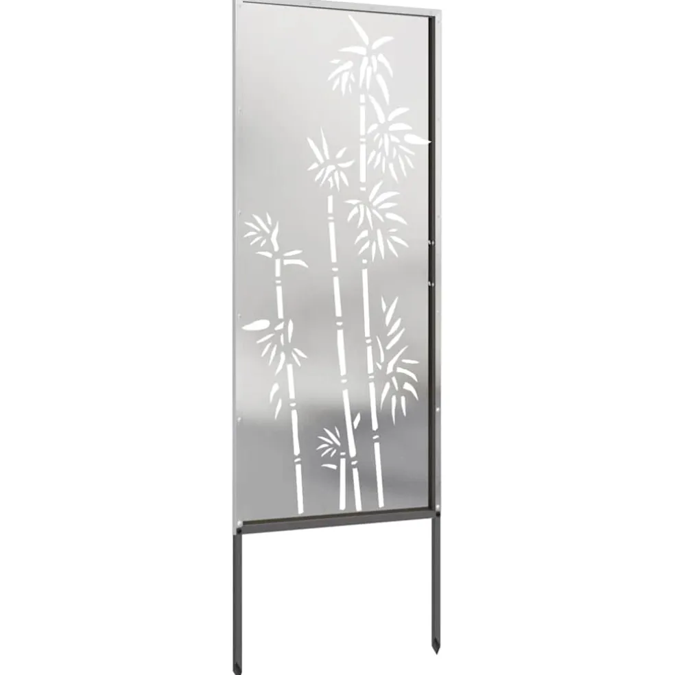 vidaXL Tuin Privacy Screen Bloemen Wit 32 x 140 cm Koudgewalst staal