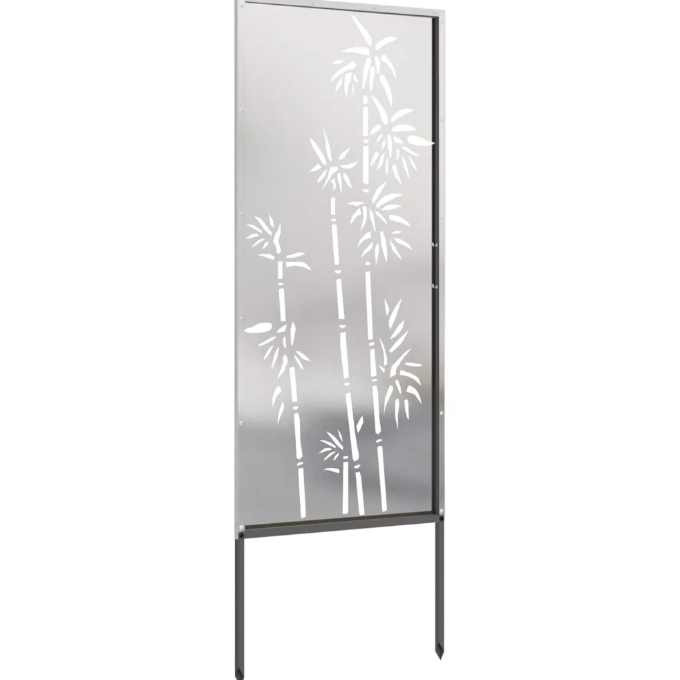 vidaXL Tuin Privacy Screen Bloemen Wit 32 x 140 cm Koudgewalst staal