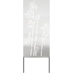 vidaXL Tuin Privacy Screen Bloemen Wit 32 x 140 cm Koudgewalst staal