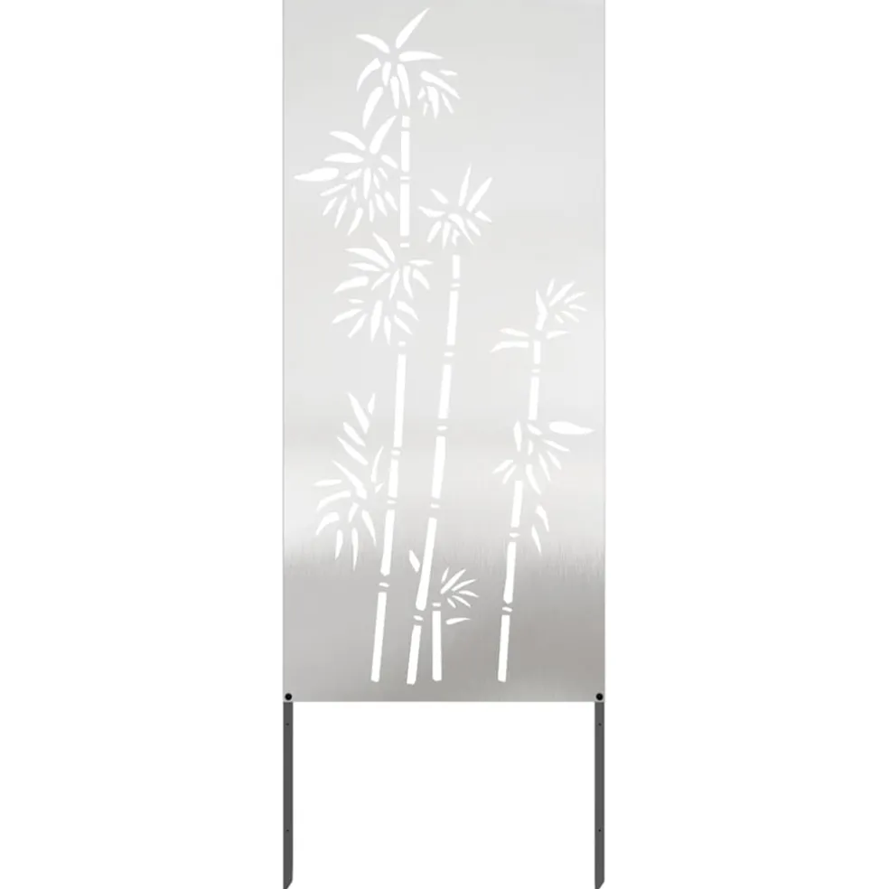 vidaXL Tuin Privacy Screen Bloemen Wit 32 x 140 cm Koudgewalst staal