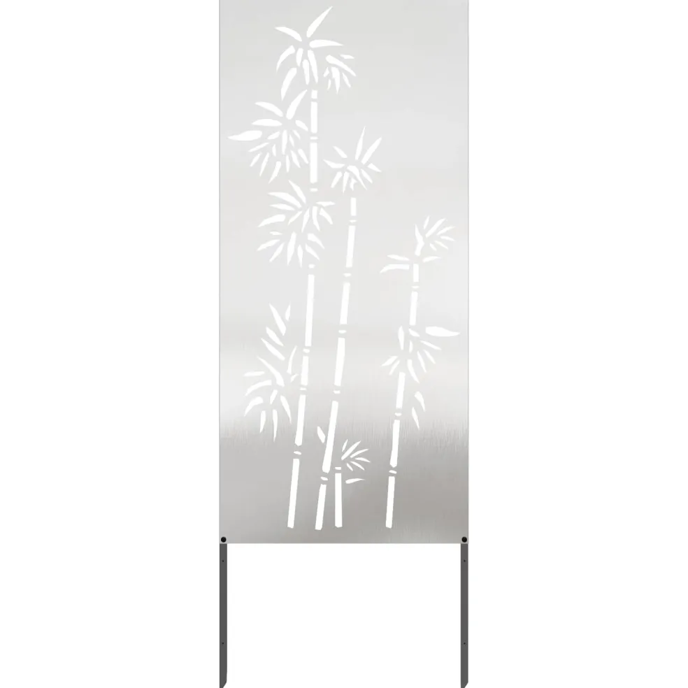 vidaXL Tuin Privacy Screen Bloemen Wit 32 x 140 cm Koudgewalst staal