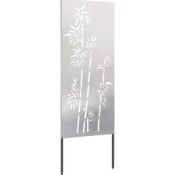 vidaXL Tuin Privacy Screen Bloemen Wit 32 x 140 cm Koudgewalst staal