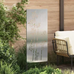 vidaXL Tuin Privacy Screen Bloemen Wit 32 x 140 cm Koudgewalst staal