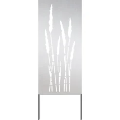 vidaXL Tuin Privacy Screen Bloemen Zilver 50 x 140 cm Roestvrij staal