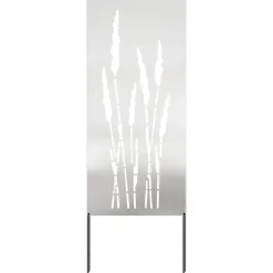 vidaXL Tuin Privacy Screen Bloemen Zilver 50 x 140 cm Roestvrij staal